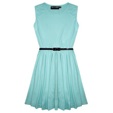 (13 Years, Aqua) Girls Skater Dress Kids Party Dresses With Belt