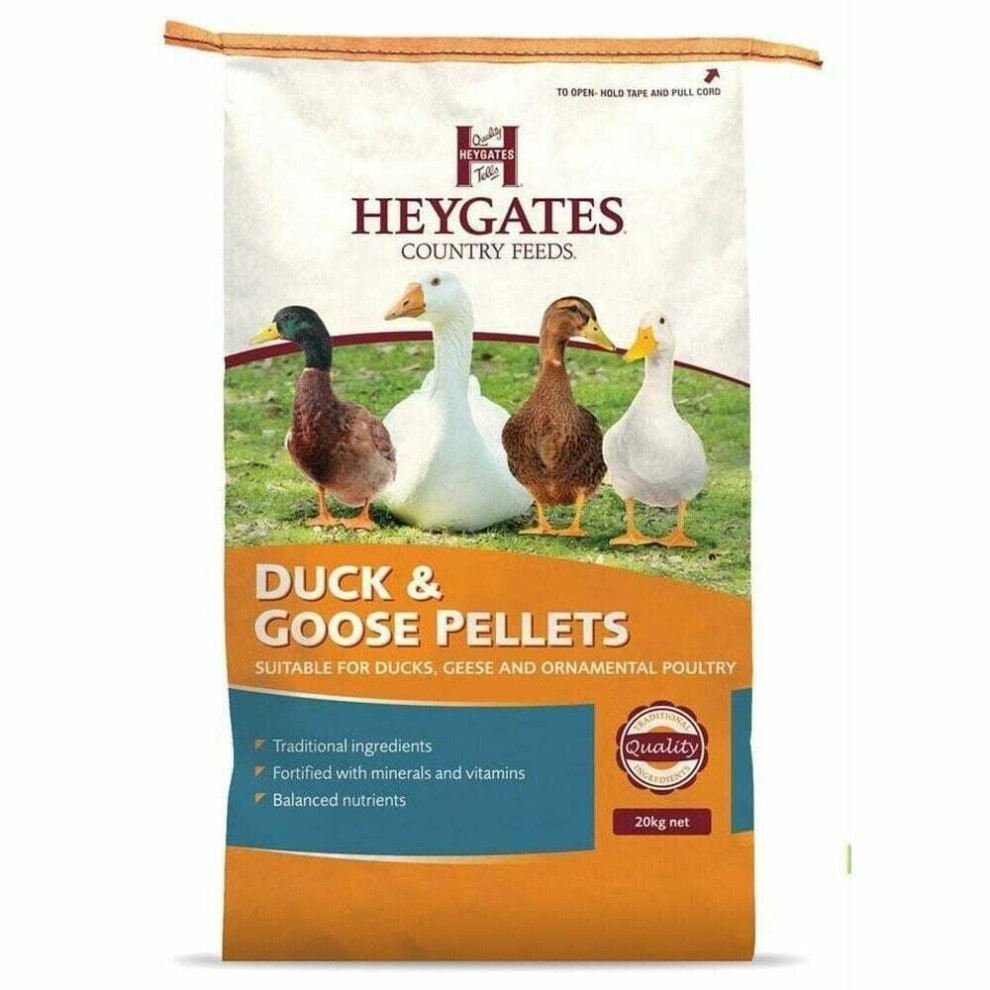 Heygates Duck & Goose Grower / Finisher Pellets 20Kg