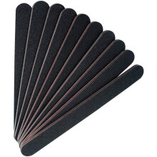 10Pieces Professional Nail Files Double Sided Emery Board (100/180 Grit) Black Washable Nail Files, Fingernail Buffering Files for Home and Salon Use