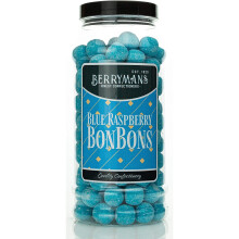 Original Blue Raspberry BonBons Retro Sweets Gift Jar by Berrymans Sweet Shop (Bon Bons) - Classic Sweets, Traditional Taste.