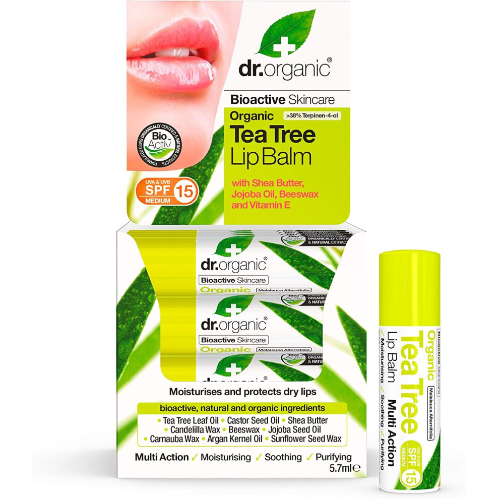 DR ORGANIC Tea Tree Lip balm, 0.021 kg, DR00152