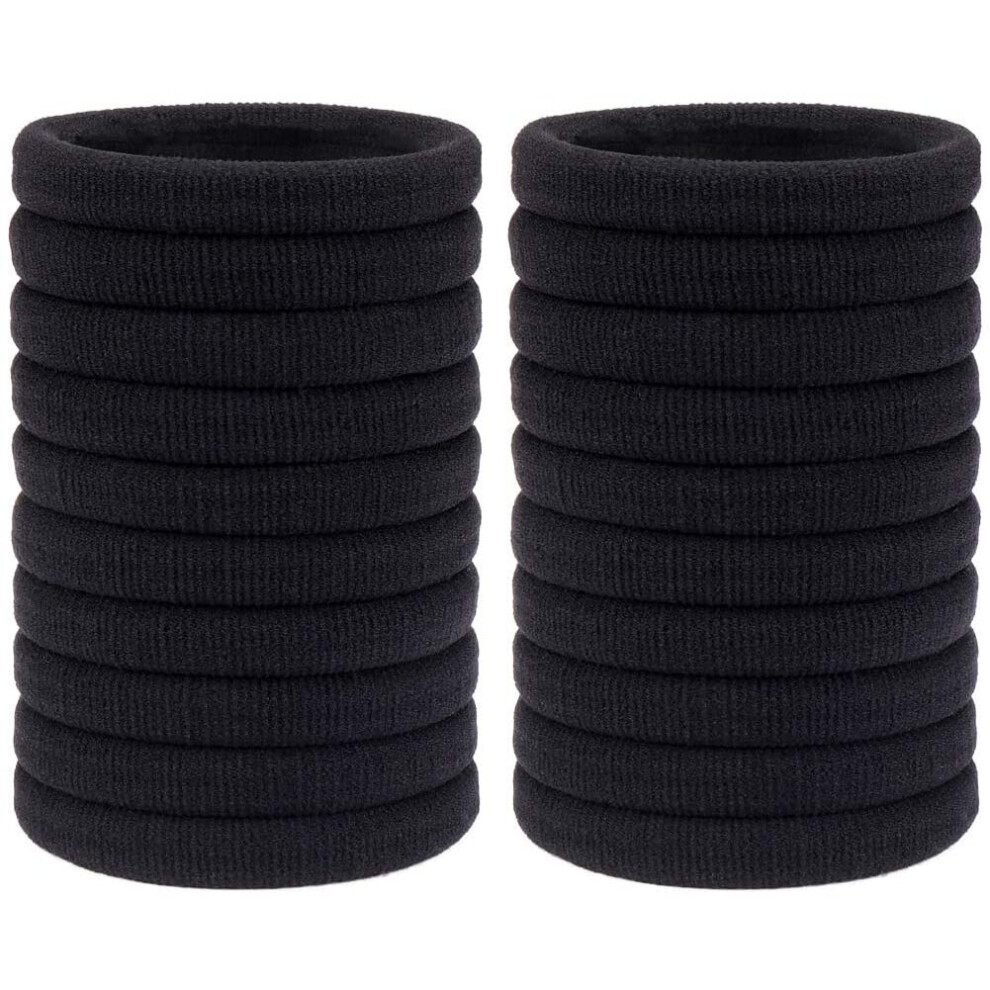 H&S 50 Hair Bands, Hair Bobbles Elastic Ties Hairbands Ponytail Holders for Women Girls Kids Men Thick Hair Black