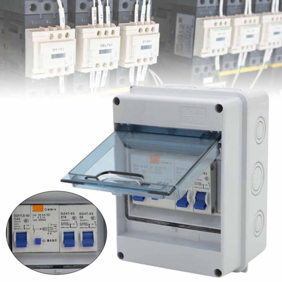 2 Way Caravan Garage Consumer Unit Enclosure Fuse Box 2MCB 40A 30mA RCD