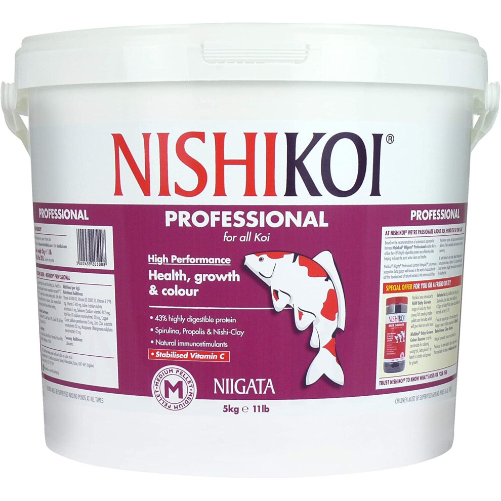 Nishikoi Niigata Professional Food for All Koi Carp Medium Pellets - 5kg