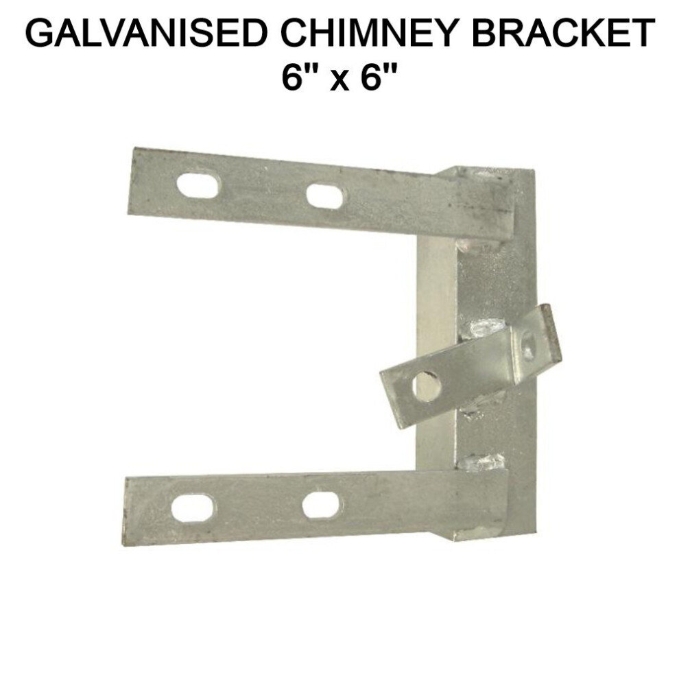 6" X 6 Inch Galvanised Steel Tv Aerial Chimney Mounting Bracket For Pole Mast 3713804142636