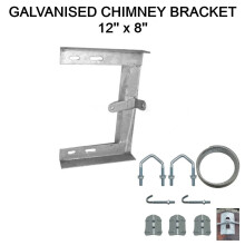 12" x 8'' Inch Galvanised Steel Chimney Mounting Bracket & Lashing Kit for Mast