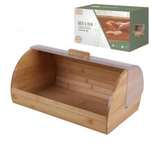 Bamboo Bread Box With Transparent Lid