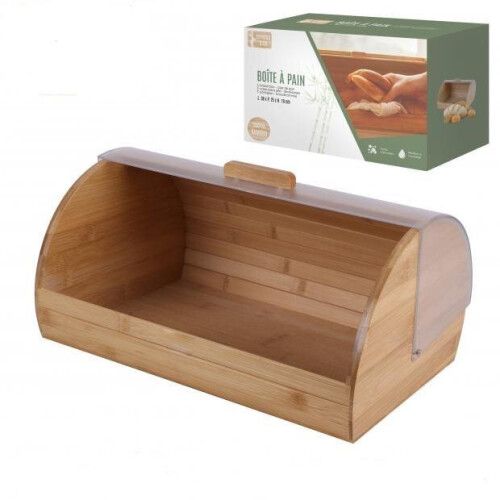 Bamboo Bread Box With Transparent Lid