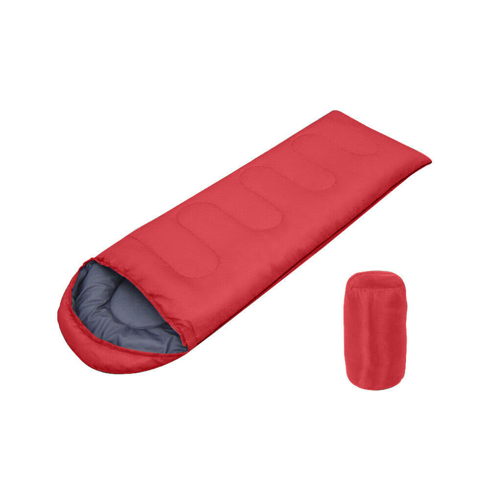 (Red, 1.3kg(180+30)*75cm) 4 Season Sleeping Bag Waterproof Outdoor Camping Hiking Envelope Single Zip Bags