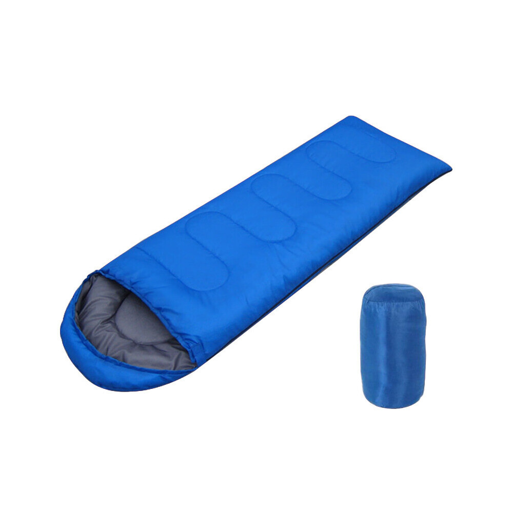 (Blue, 2.4kg(190+30)*75cm) 4 Season Sleeping Bag Waterproof Outdoor Camping Hiking Envelope Single Zip Bags