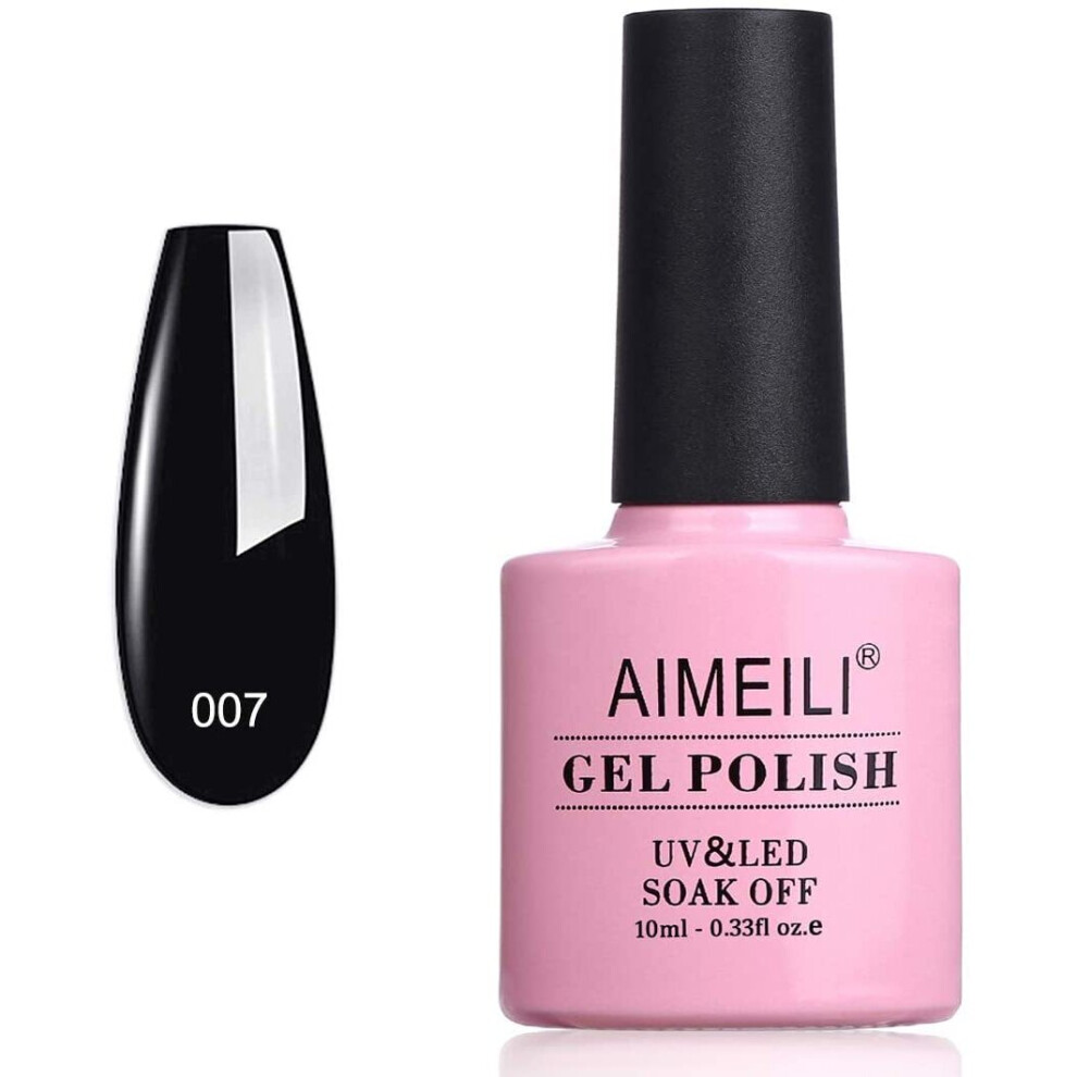 Aimeili Black Soak Off Uv Led Gel Nail Polish - Pool (007) 10Ml