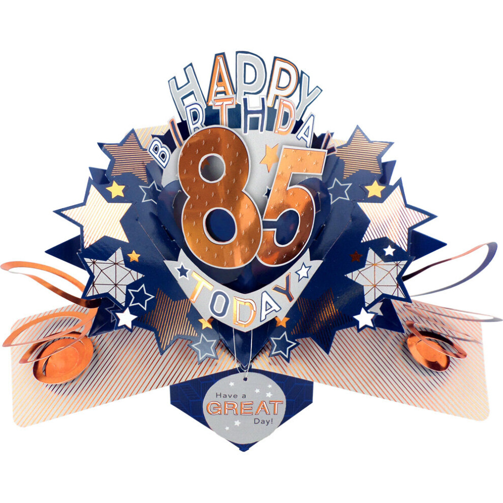 Happy 85th Birthday 85 Today Pop-Up Greeting Card Love Kate's Pop Up Cards Him