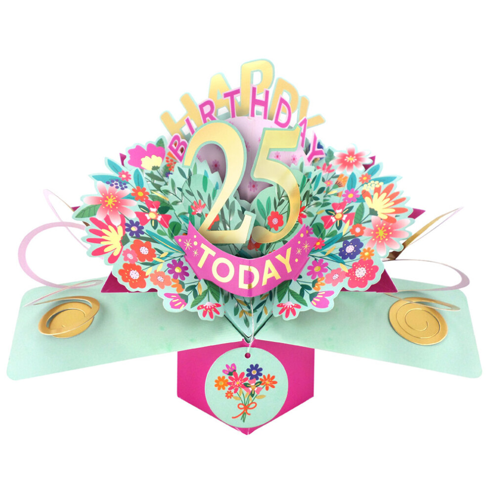 Happy 25th Birthday 25 Today Pop-Up Greeting Card Love Kate's Pop Up Cards Her