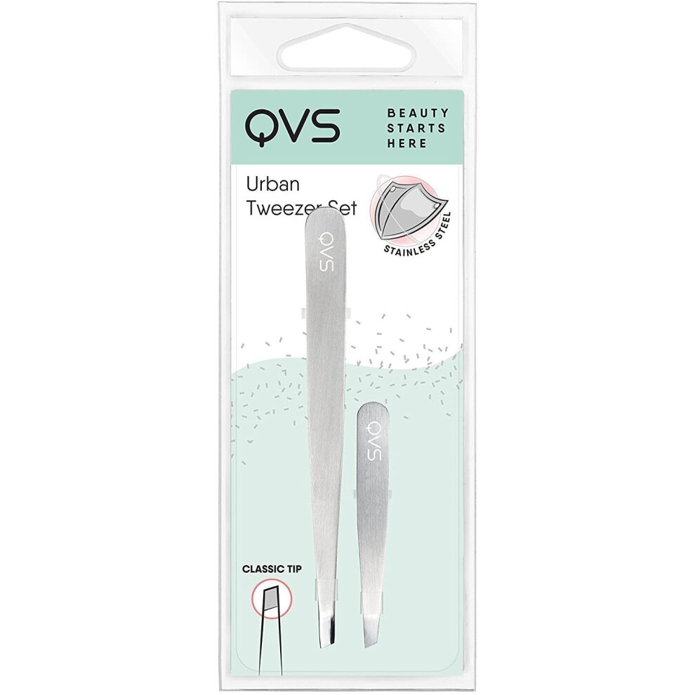QVS Slant Tip Tweezer (plus Micro Tweezer) 1x2 pieces