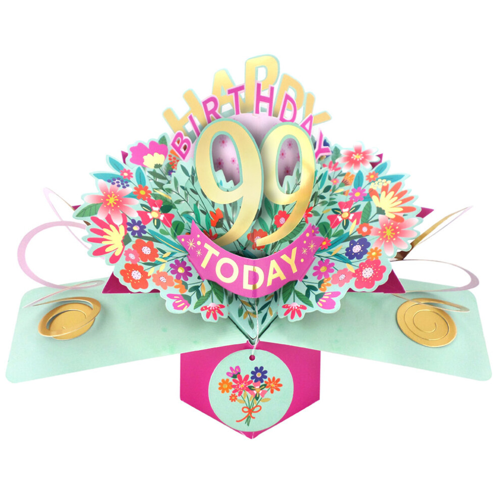 Love Kate's Happy 99Th Birthday 99 Today Pop-Up Greeting Card Pop Up Cards Her