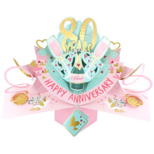 80 Years Happy 80th Anniversary Pop-Up Greeting Card Love Kate's 3D Pop Up Cards