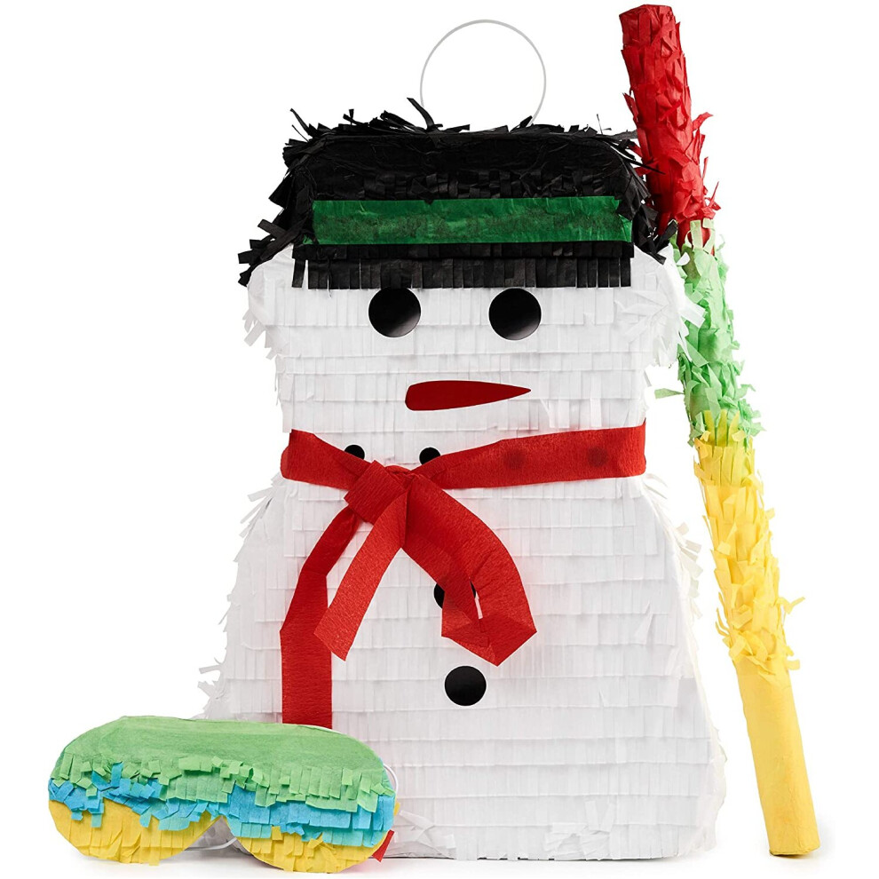 Christmas Snowman PiÃ±ata with Pinata Stick & Blindfold, Xmas Fun Party Toy Games