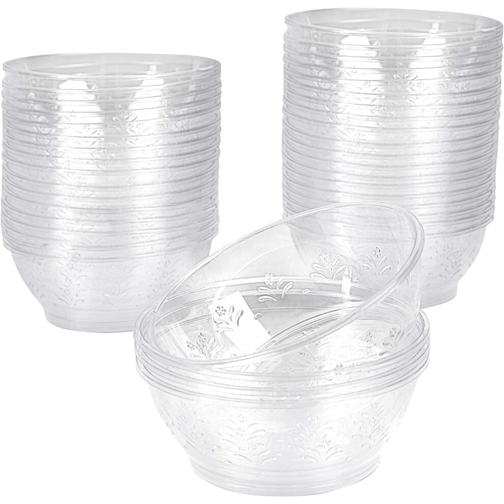 40 Small Clear Multi-use Plastic Mini Dessert Appetizer Party Bowls