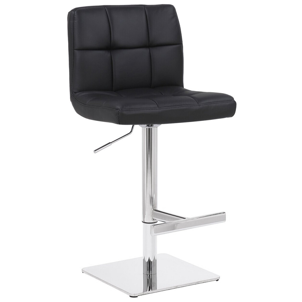 Lamboro Black Deluxe Allegro Leather Bar Stool