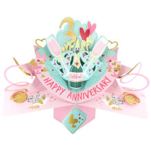 3 Years Happy 3rd Anniversary Pop-Up Greeting Card Love Kate's 3D Pop Up Cards