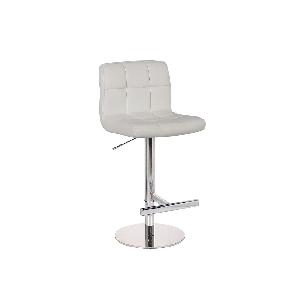 Lamboro White Deluxe Allegro Leather Bar Stool