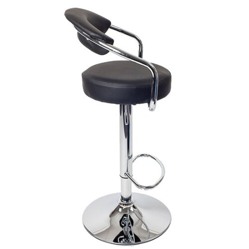 Zenith Bar Stool Black - Height-Adjustable Gas Lift with Supportive Backrest for Kitchen Breakfast Bar 1