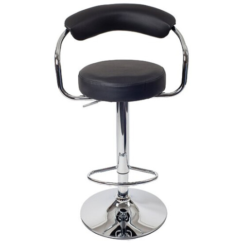 Zenith Bar Stool Black - Height-Adjustable Gas Lift with Supportive Backrest for Kitchen Breakfast Bar 2