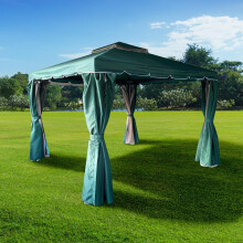 Pop up Green Gazebo Patio Tent 3x3x2.75m Heavy Duty Aluminium Poles With 4 Side Walls Top Roof Portable Waterproof Canopy Shelter Sunshade