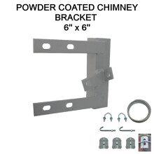 6" x 6'' Inch Powder Coated Steel Chimney Mounting Bracket & Lashing Kit for Mast