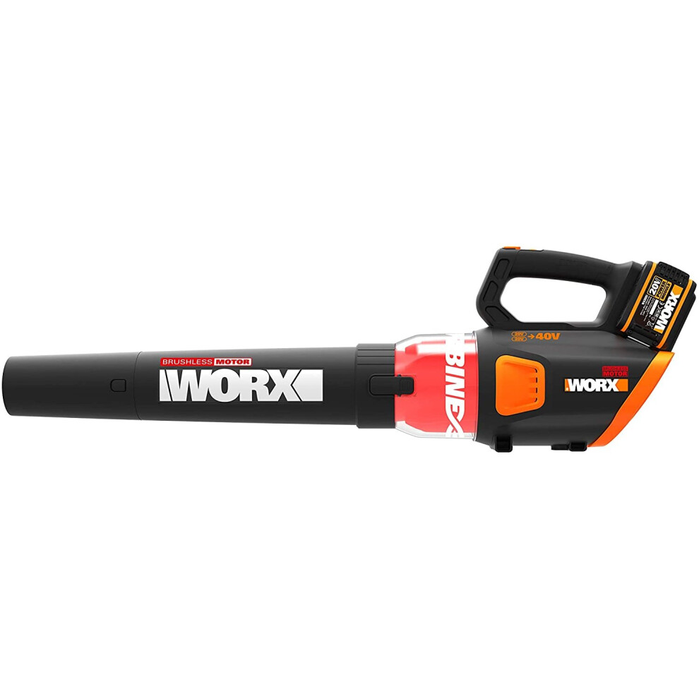 WORX WG584E.9 40V (2x20V) Brushless Leaf Blower without Battery and Charger - Black / Orange
