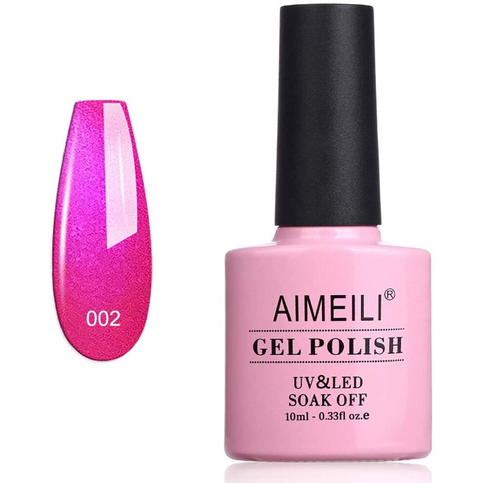 Aimeili Red Gel Nail Polish Shimmer Soak Off Uv Led Gel Varnish - Tutti Fruiti (002) 10Ml