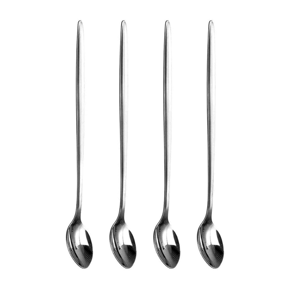 Pack of 4 Latte Spoons Long Handle Spoon For Latte Espresso Dessert