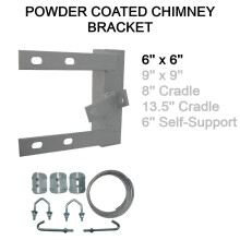 (6" x 6'' inches, Not Required) TV Aerial Powder Coated Steel Chimney Mounting Bracket for Mast DAB FM SATELLITE