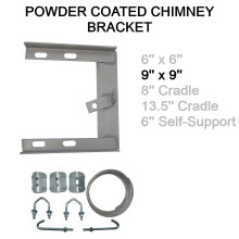 (9" x 9'' inches, 2.5 V Bolt Kit) TV Aerial Powder Coated Steel Chimney Mounting Bracket for Mast DAB FM SATELLITE