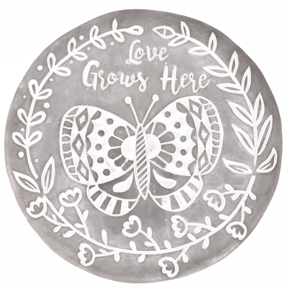 Widdop And Co. Country Living Butterfly Love Grows Outdoor Round Garden Stepping Stone