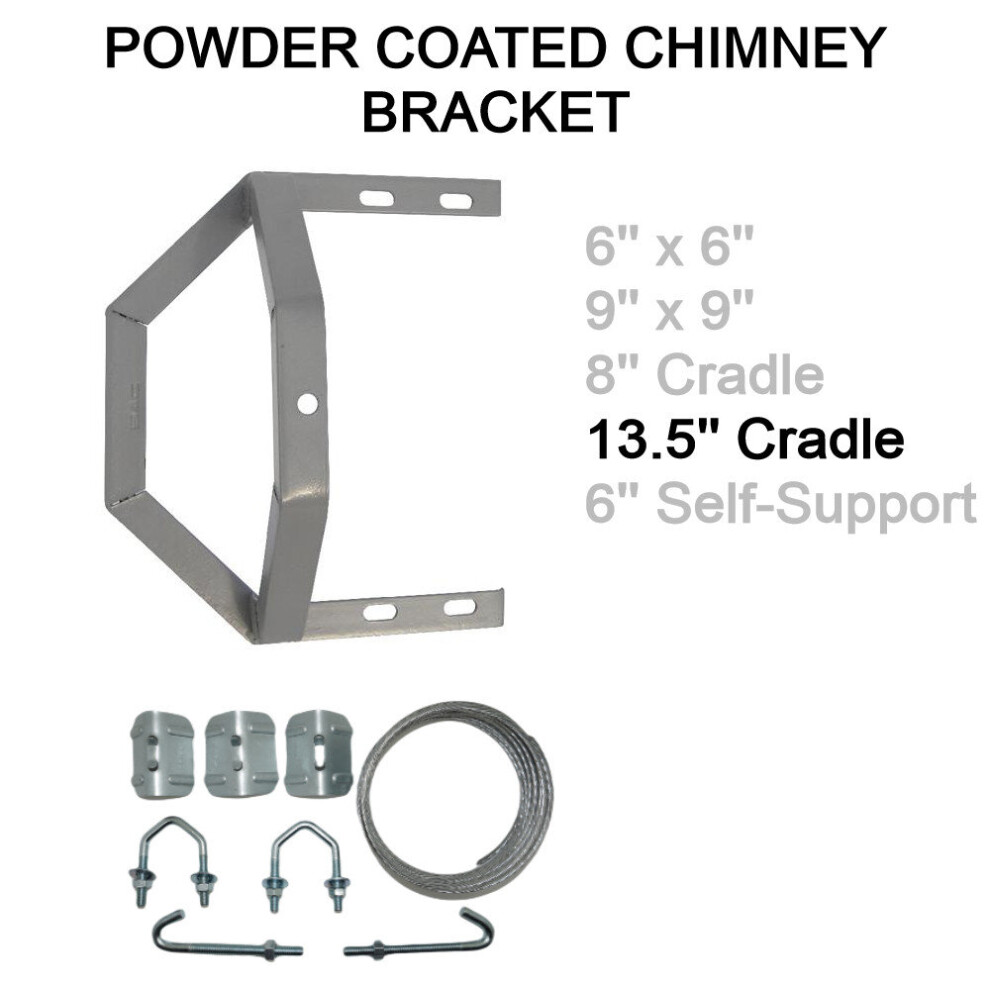 (13.5'' Inches Mitre Cradle, Not Required) Tv Aerial Powder Coated Steel Chimney Mounting Bracket For Mast Dab Fm Satellite 3713804152024