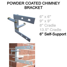 (6'' inches Self-Support, Not Required) TV Aerial Powder Coated Steel Chimney Mounting Bracket for Mast DAB FM SATELLITE