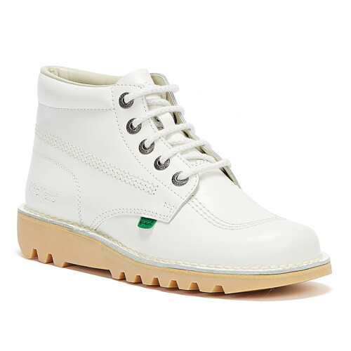 KicKers (10.5) Kickers Kick Hi White Leather Boots 1
