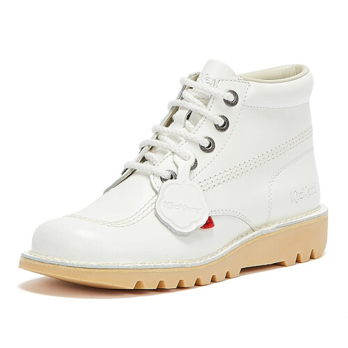 KicKers (10) Kickers Kick Hi White Leather Boots 2