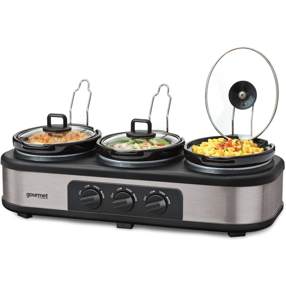Global Gourmet Triple Slow Cooker and Warmer