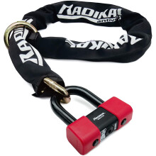 Radikal RK48120 Security chain with padlock 13.5ø 120cm + 18ø disc lock High security anti-theft SRA approved