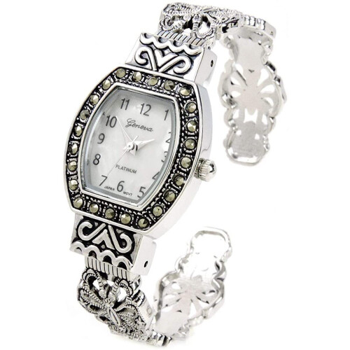 Silver watch black hotsell face womens