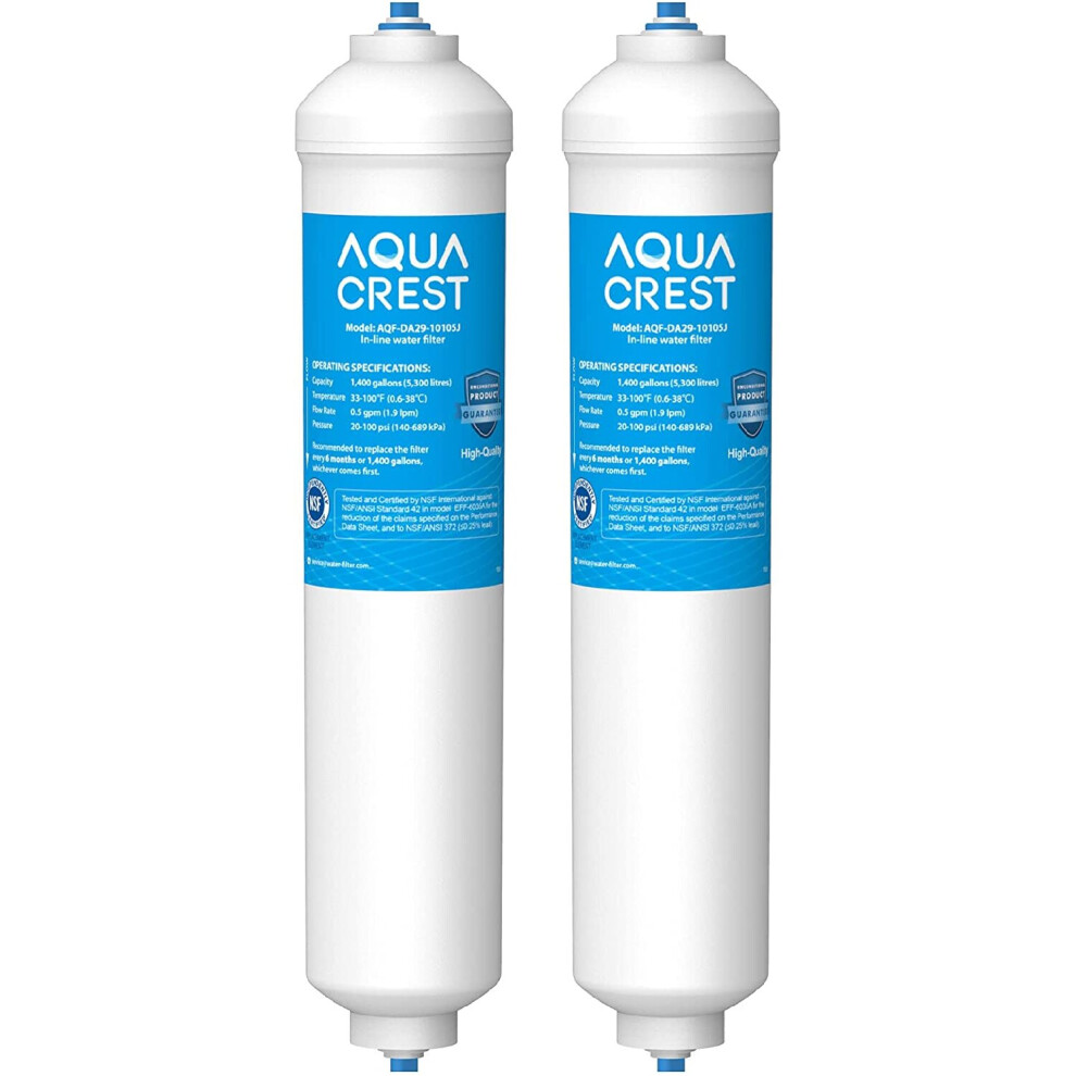 2X AQUACREST DA29-10105J Fridge Freezer Water Filter, Compatible with Samsung (ONLY EXTERNAL) DA29-10105J DA99-02131B HAFEX/EXP American Style