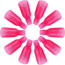 10 PCS Set Nail Polish Remover Clips Acrylic Gel Polish Clips Gel Polish Remover Nails Art Gel Cap for Toenail & Finger UV Gel Polish Removal (Rose