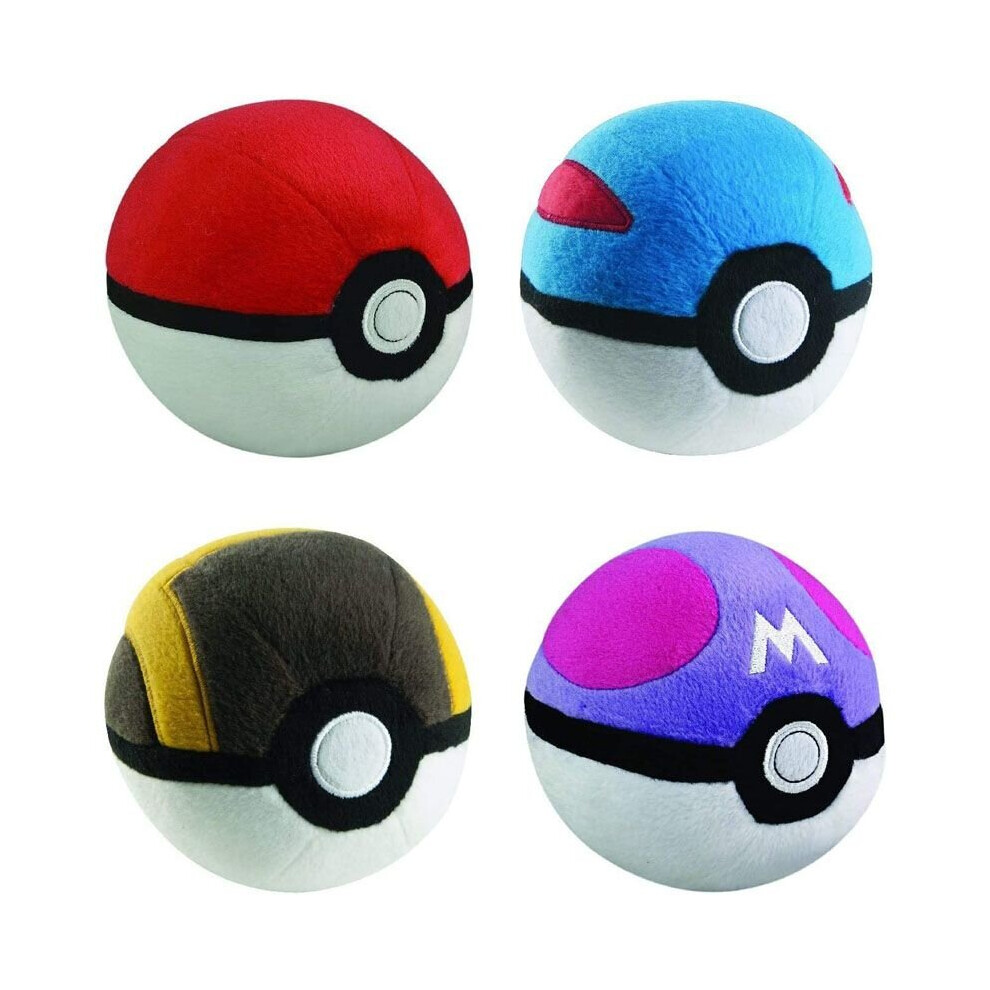 (4pcs) Pokemon pokeBall Cute Plush Plush Dolls pokemon Stuffed Doll Toys Kids