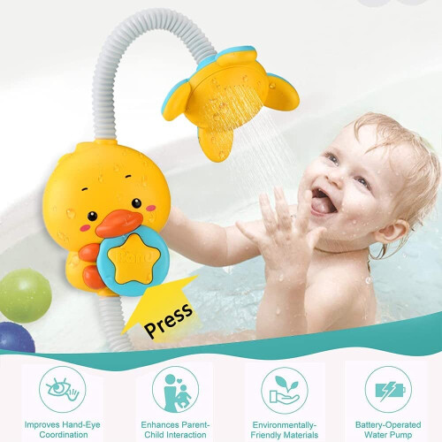 Ranpo Cute Electric Duck Bath Toys With Adjusted Hose