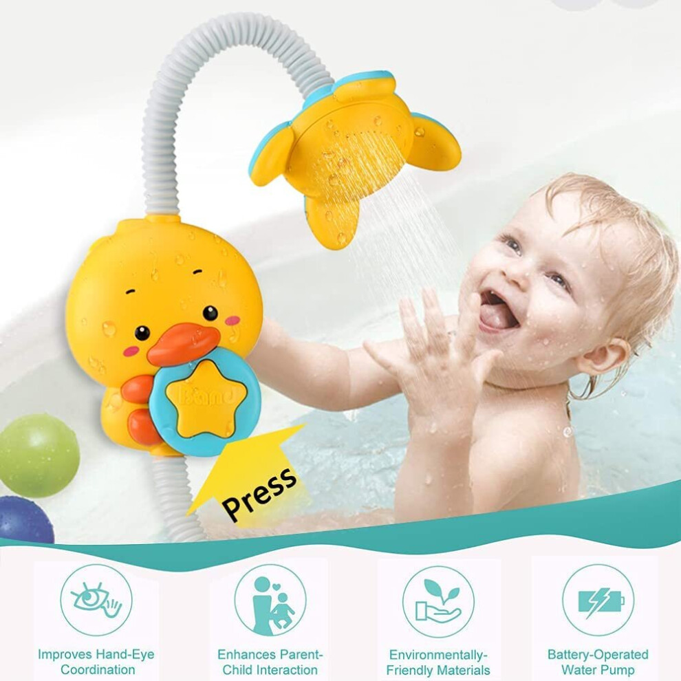 Cute Electric Duck Bath Toys With Adjusted Hose