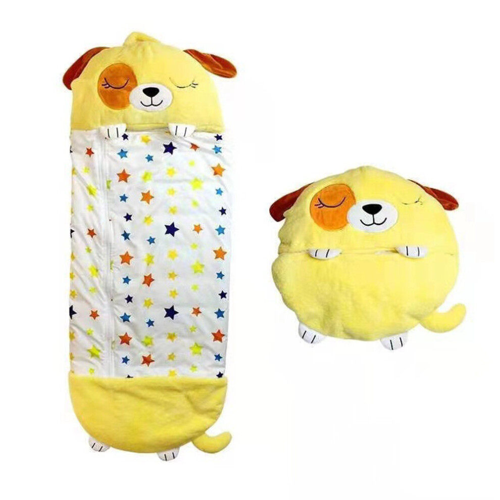 ( Dog) Children's Cartoon Sleeping Bag Birthday Gift Plush Doll Pillow Boy Girl Warm Soft Lazy Sleeping Bag Yellow Zhihuan