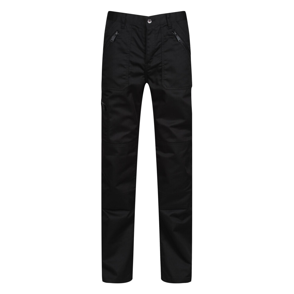 (46in, Traffic Black) Regatta Mens Pro Action Waterproof Trousers - Long (34in)