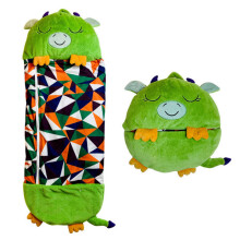 (green dragon) Children's cartoon sleeping bag birthday gift plush doll pillow boy girl warm soft lazy sleeping bag